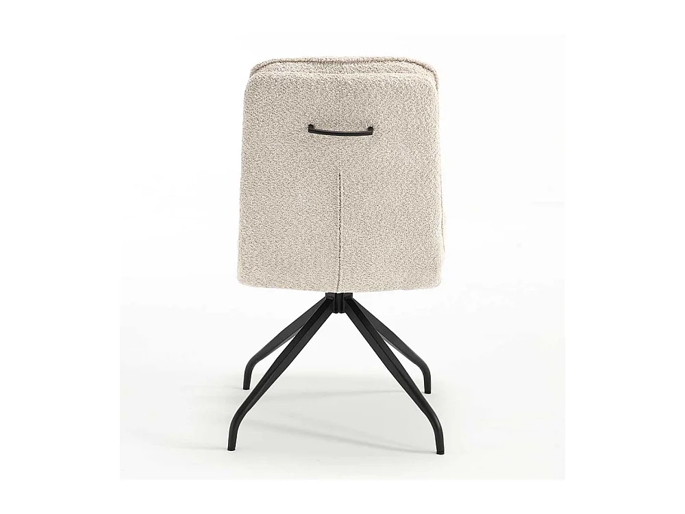 Esstisch Stühle Creme aus Boucle Stoff Gestell aus Metall