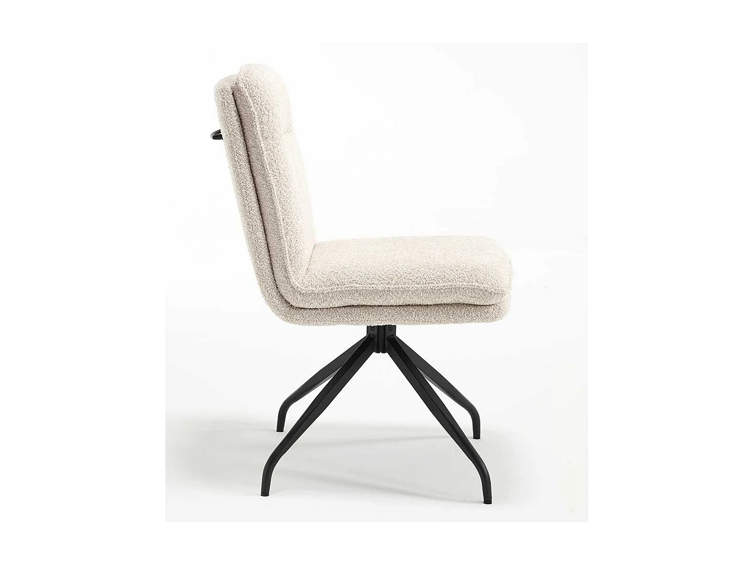 Esstisch Stühle Creme aus Boucle Stoff Gestell aus Metall