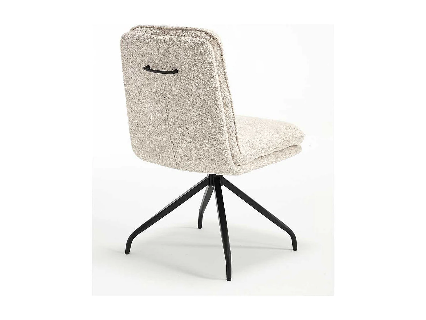 Esstisch Stühle Creme aus Boucle Stoff Gestell aus Metall