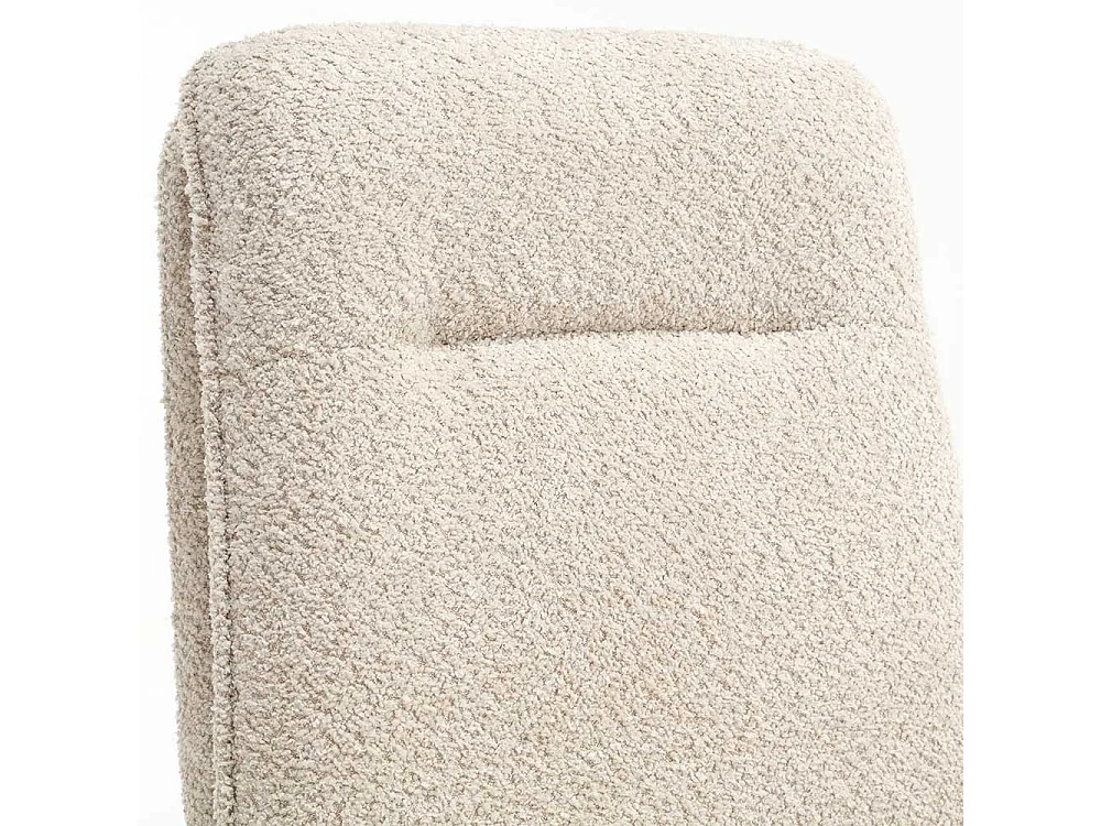 Esstisch Stühle Creme aus Boucle Stoff Gestell aus Metall