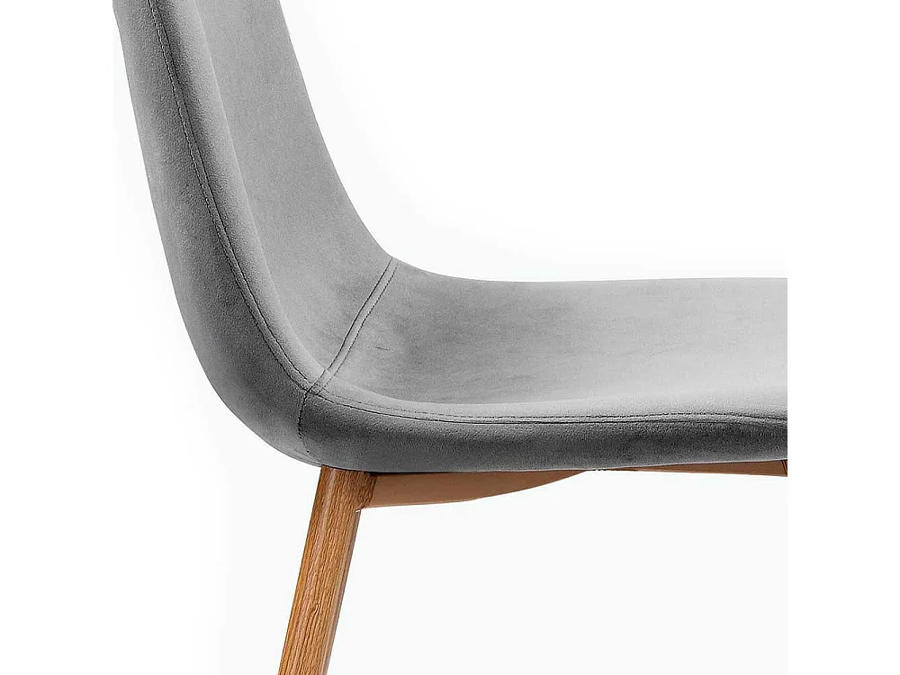 Schalenstuhl Set in Hellgrau Eichefarben (2er Set)