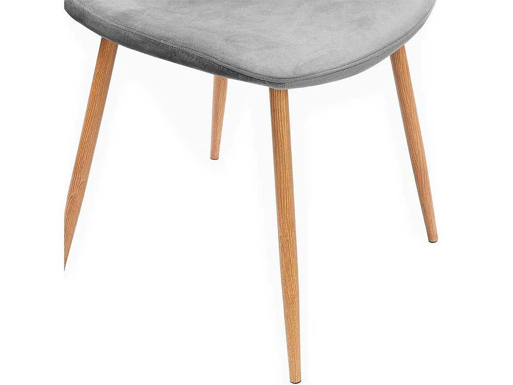 Schalenstuhl Set in Hellgrau Eichefarben (2er Set)