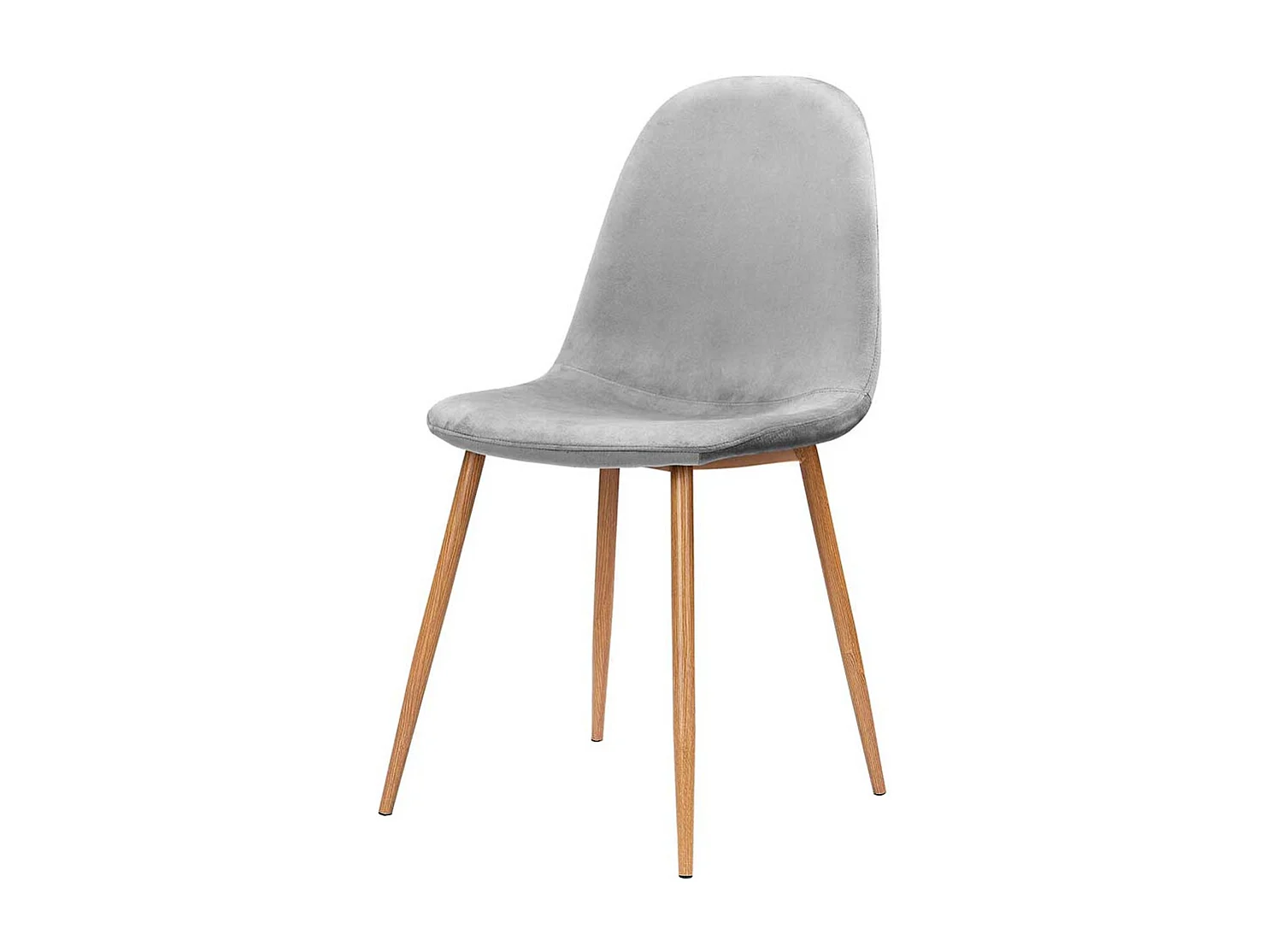 Schalenstuhl Set in Hellgrau Eichefarben (2er Set)