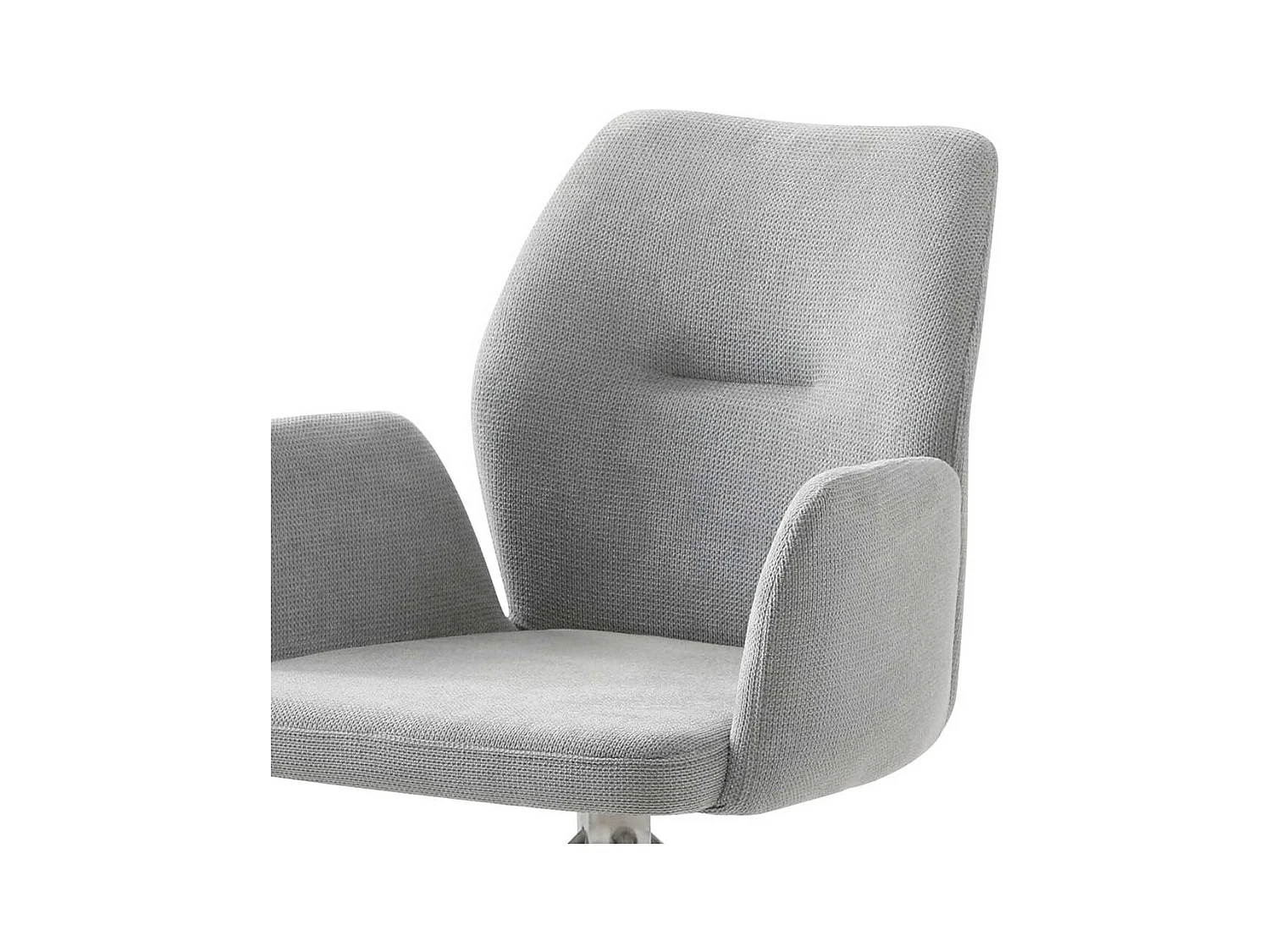 Esszimmer Drehstuhl in Hellgrau und Silber Gestell aus Metall