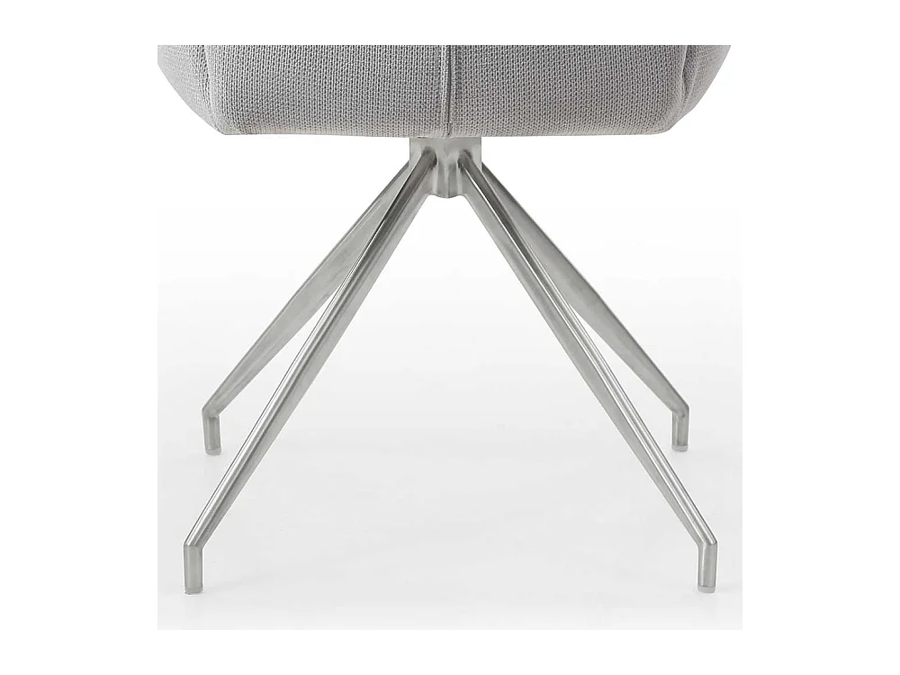 Esszimmer Drehstuhl in Hellgrau und Silber Gestell aus Metall