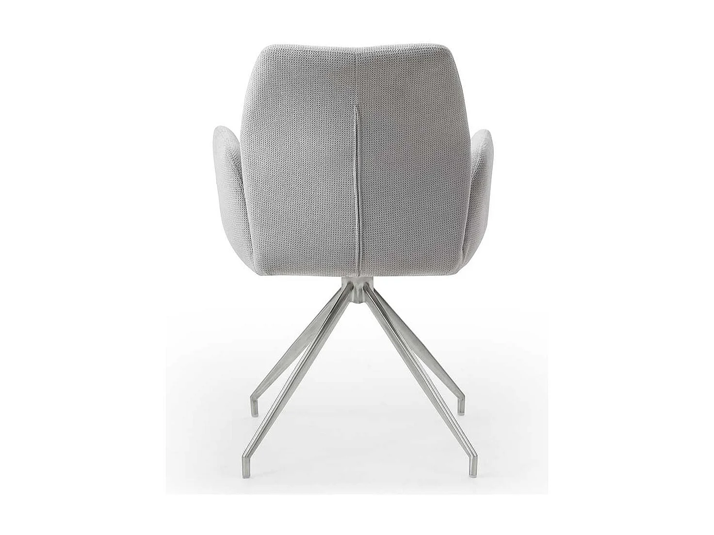 Esszimmer Drehstuhl in Hellgrau und Silber Gestell aus Metall