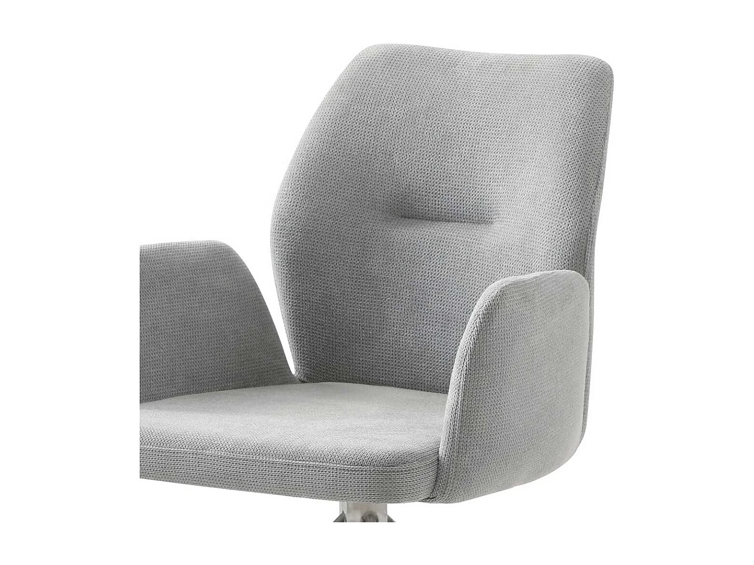 Esszimmer Drehstuhl in Hellgrau und Silber Gestell aus Metall