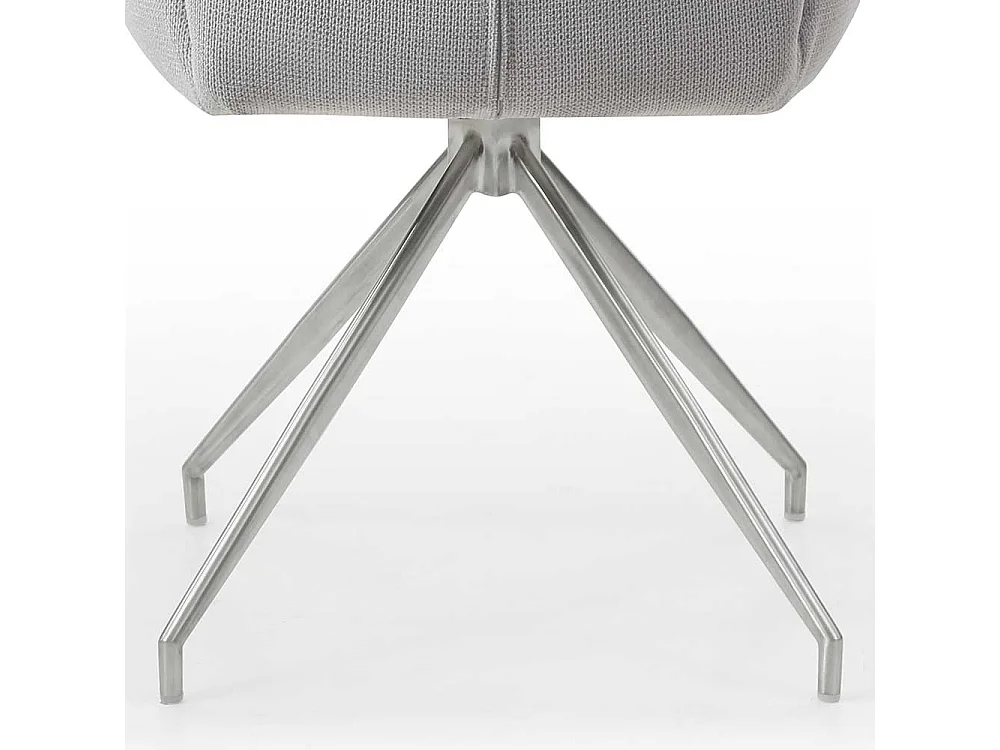 Esszimmer Drehstuhl in Hellgrau und Silber Gestell aus Metall