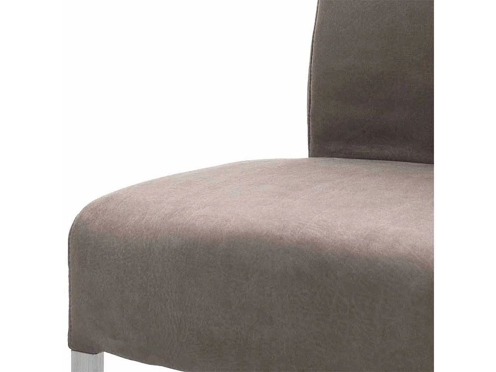 Schwingstuhl in Braun Edelstahl (2er Set)