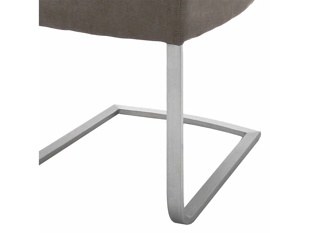 Schwingstuhl in Braun Edelstahl (2er Set)