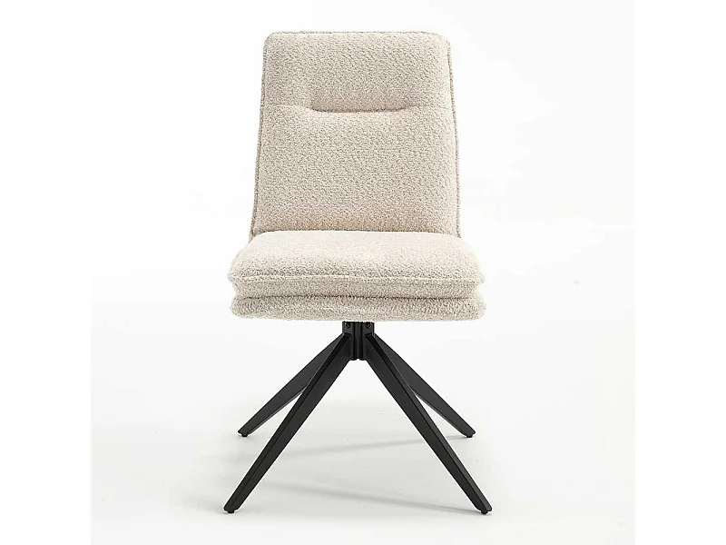 Stühle mit Drehgestell in Cremefarben Schwarz (2er Set)