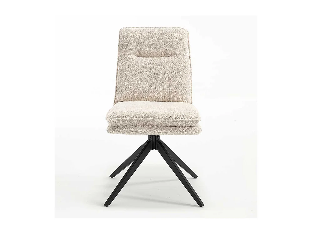 Stühle mit Drehgestell in Cremefarben Schwarz (2er Set)