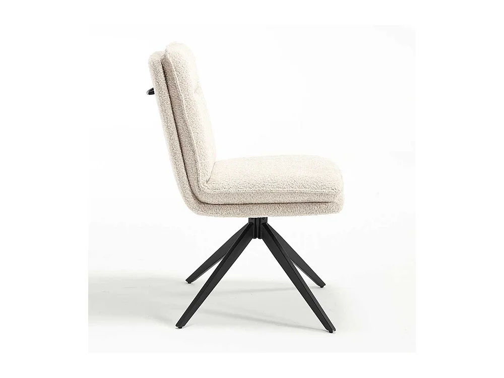 Stühle mit Drehgestell in Cremefarben Schwarz (2er Set)