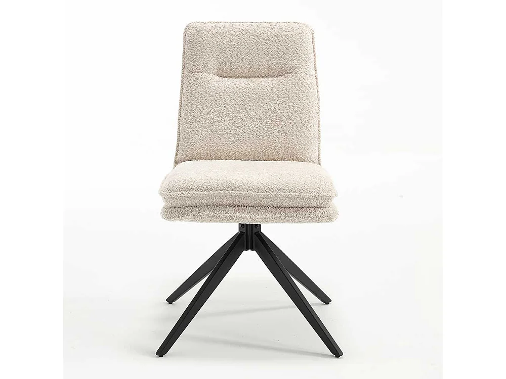 Stühle mit Drehgestell in Cremefarben Schwarz (2er Set)