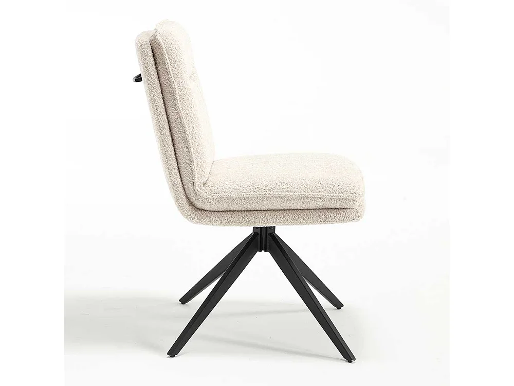 Stühle mit Drehgestell in Cremefarben Schwarz (2er Set)