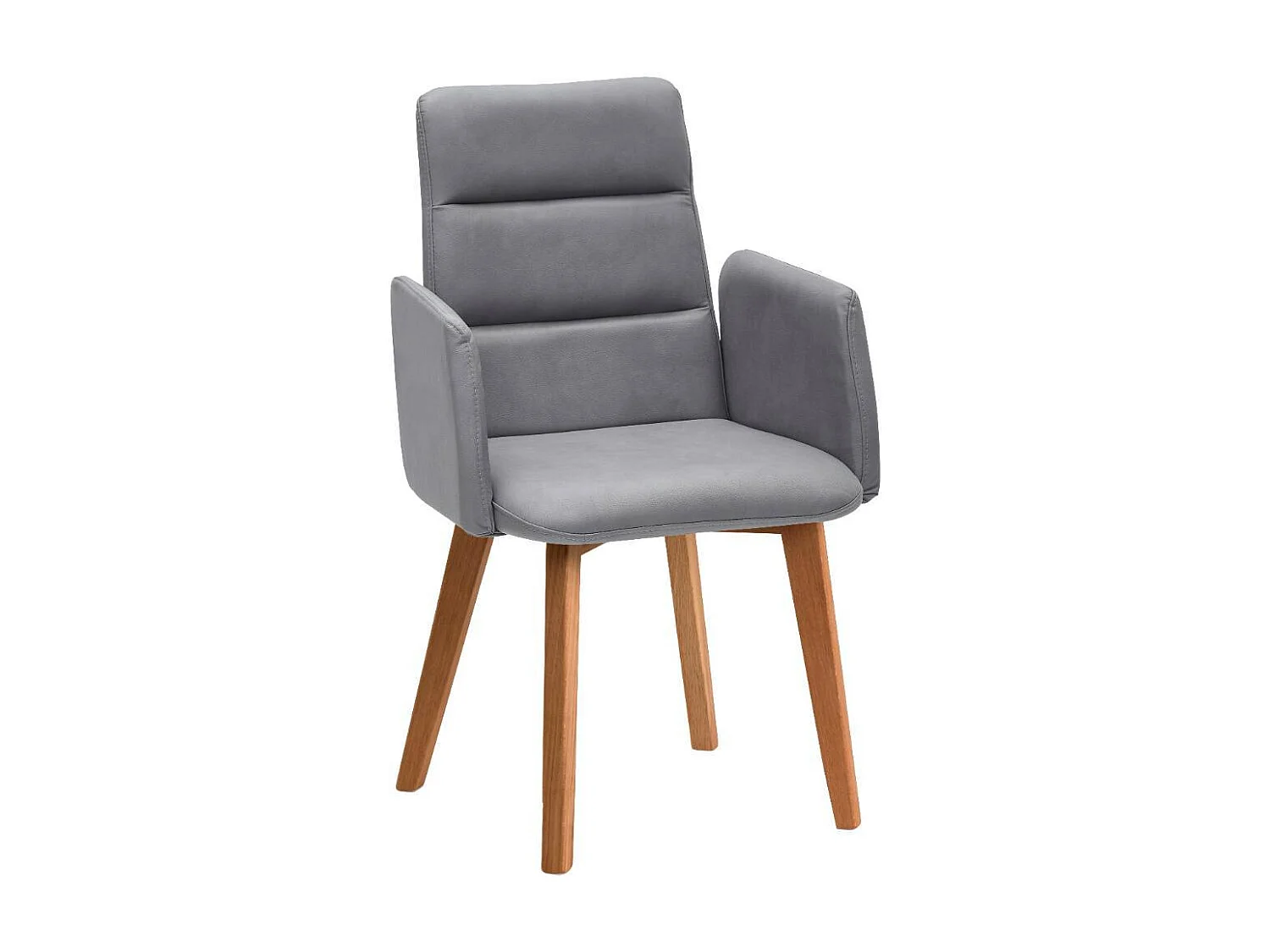 Armlehnstuhl Esszimmerstuhl in Hellgrau aus Microfaser