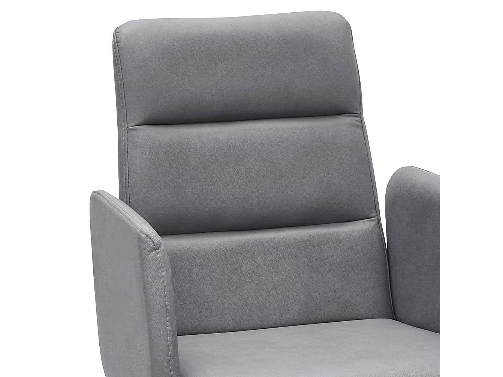 Armlehnstuhl Esszimmerstuhl in Hellgrau aus Microfaser