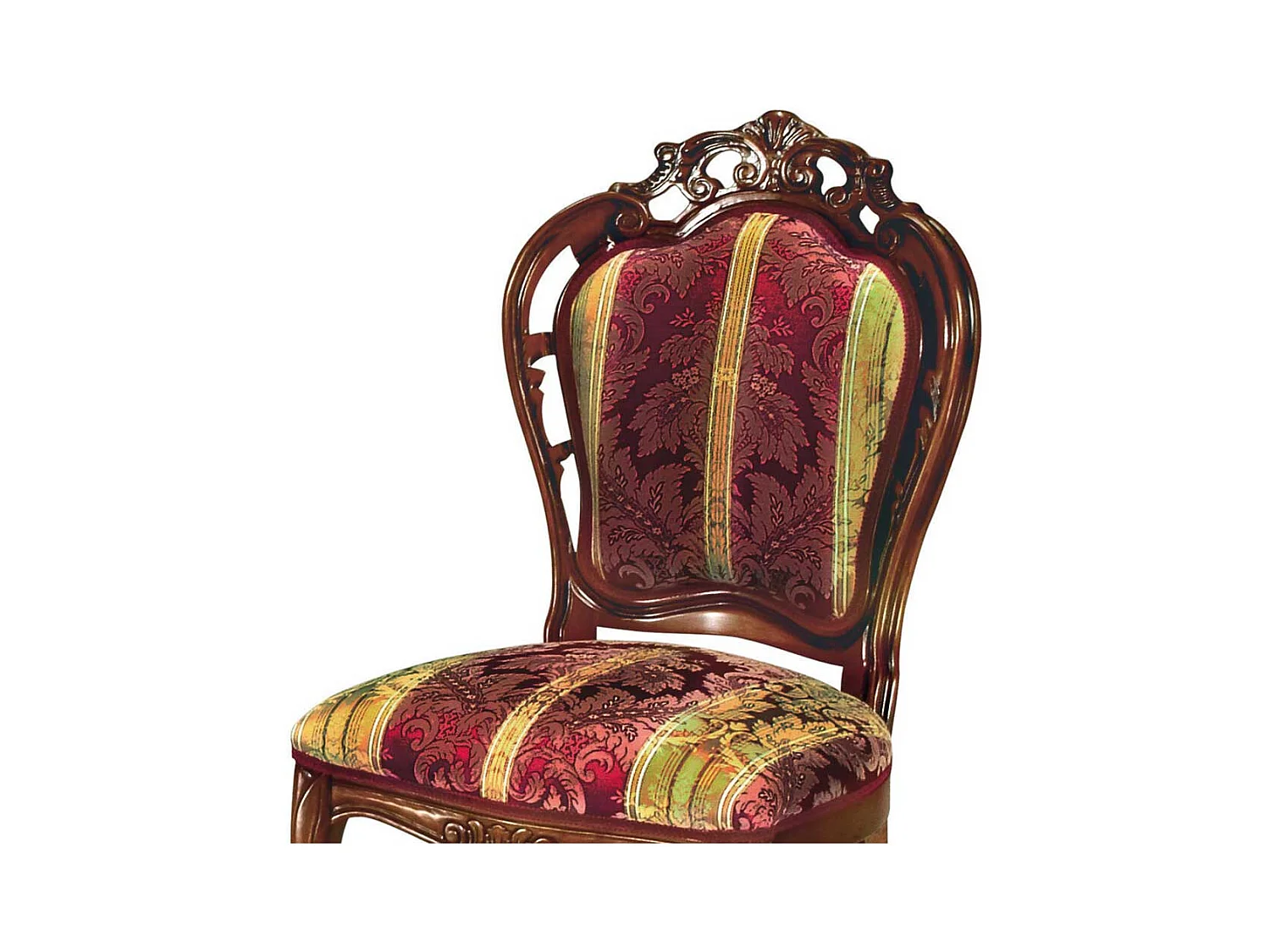 Polsterstuhl im Barock Design Rot Goldfarben gemustert