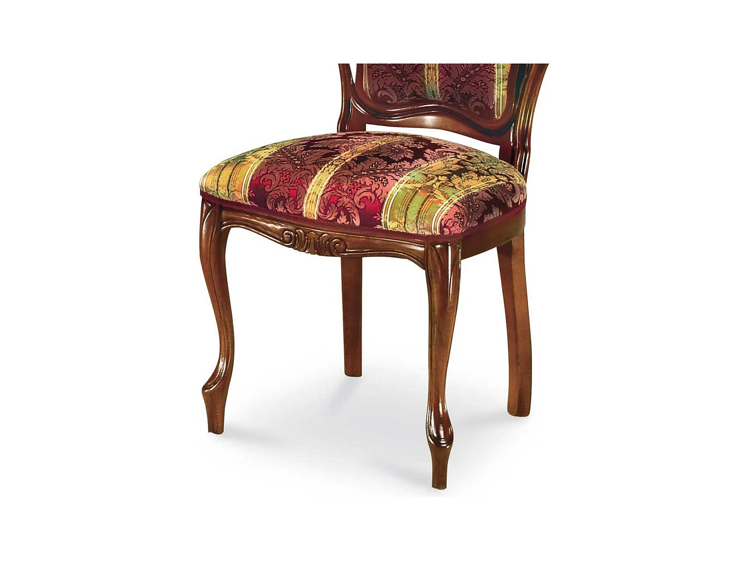 Polsterstuhl im Barock Design Rot Goldfarben gemustert