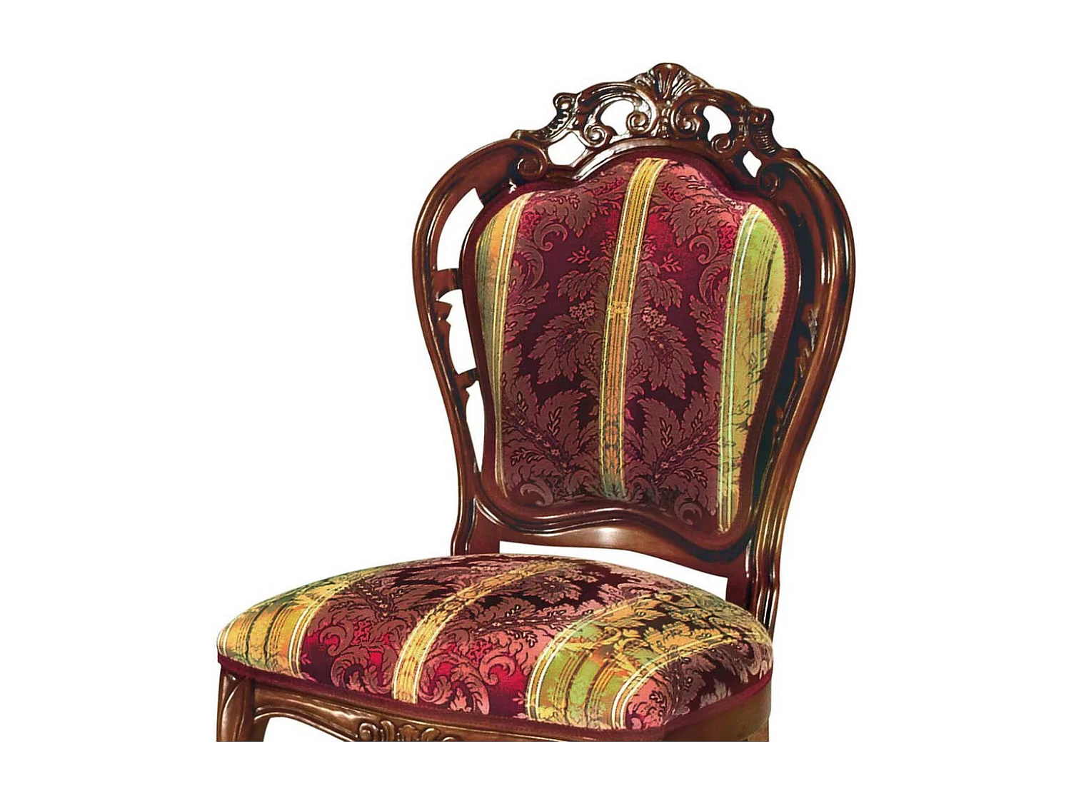 Polsterstuhl im Barock Design Rot Goldfarben gemustert