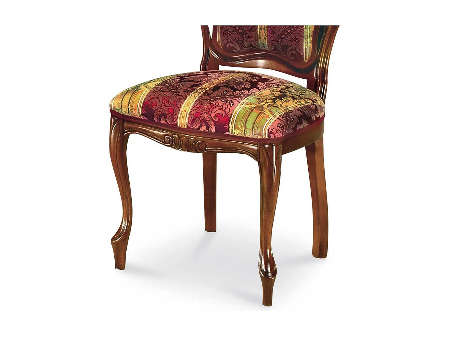 Polsterstuhl im Barock Design Rot Goldfarben gemustert