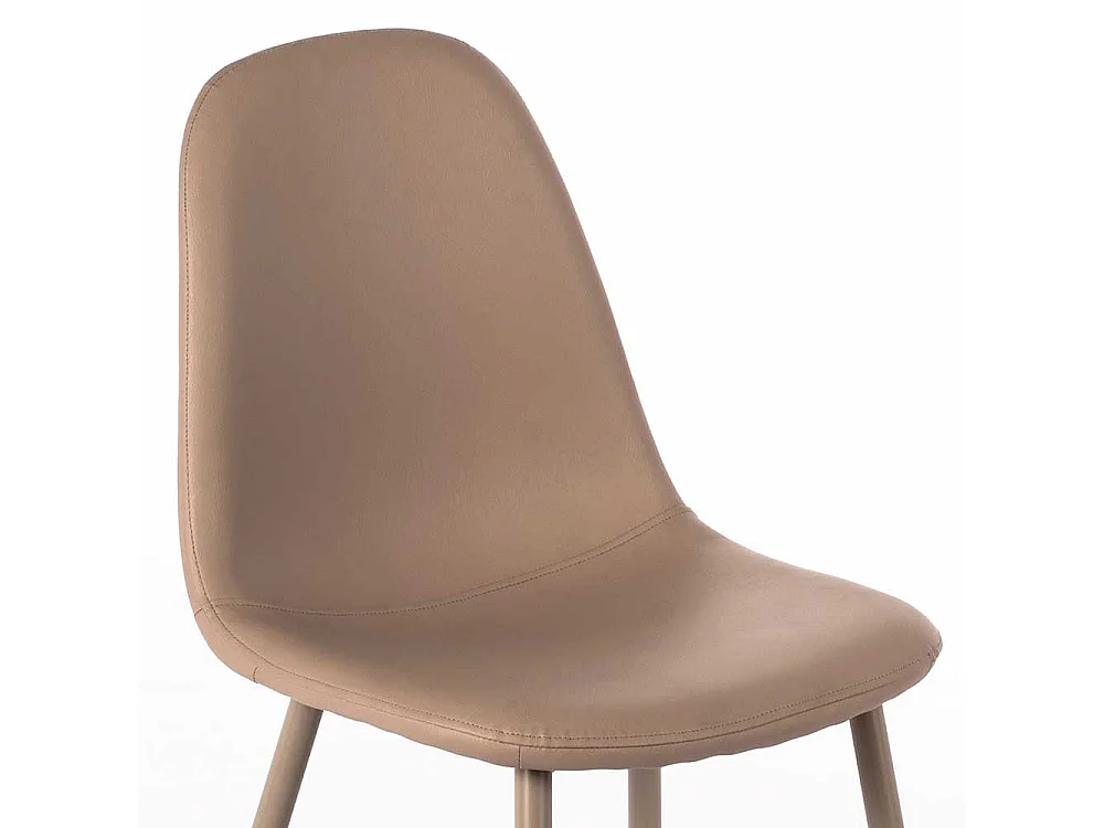 Kunstleder Stühle in Taupe Retro Design (4er Set)