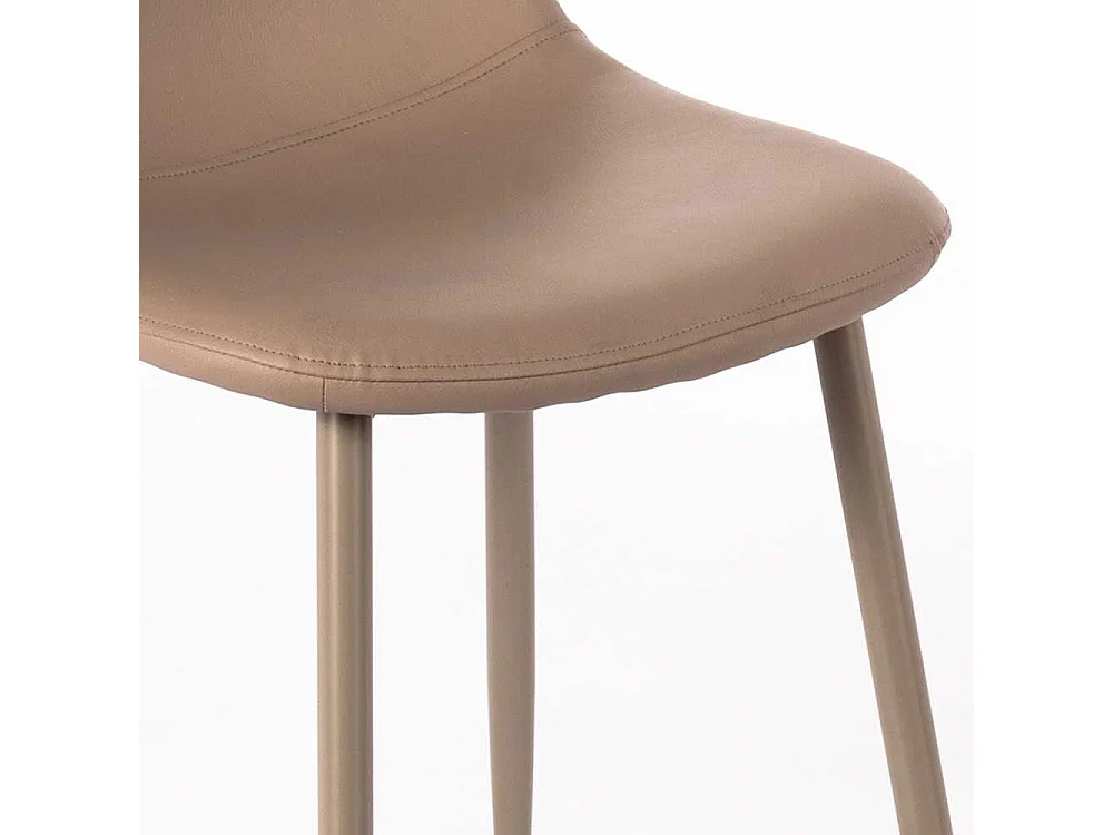 Kunstleder Stühle in Taupe Retro Design (4er Set)