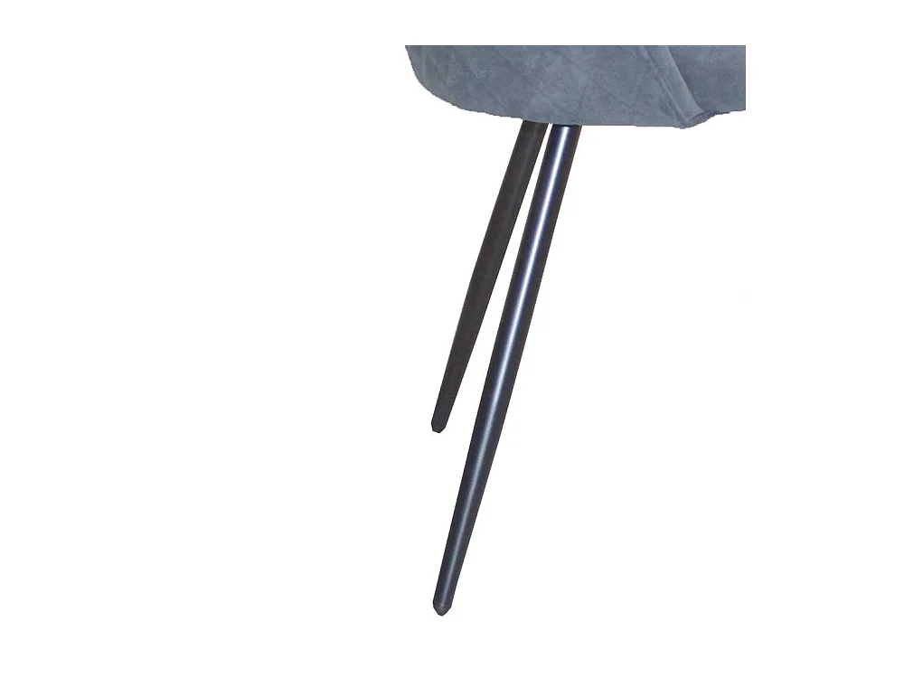 Graue Polsterstühle aus Samt und Metall aufwendigen Steppungen (4er Set)