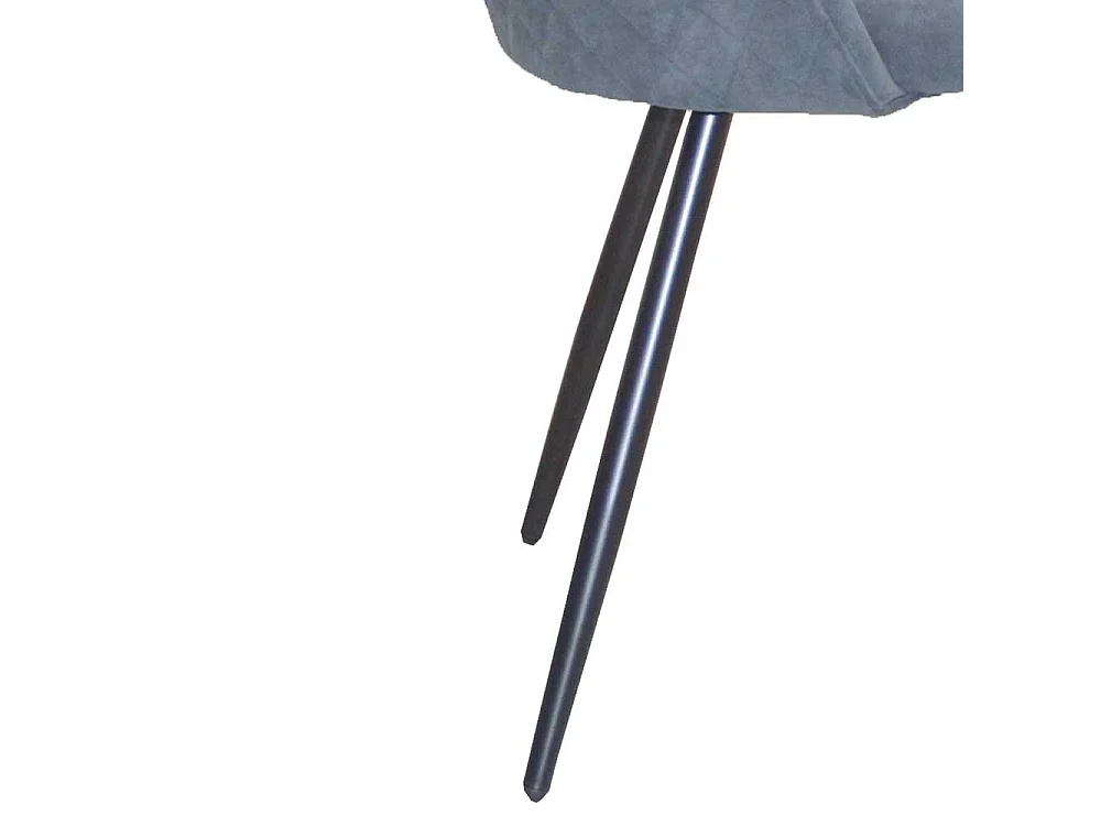 Graue Polsterstühle aus Samt und Metall aufwendigen Steppungen (4er Set)