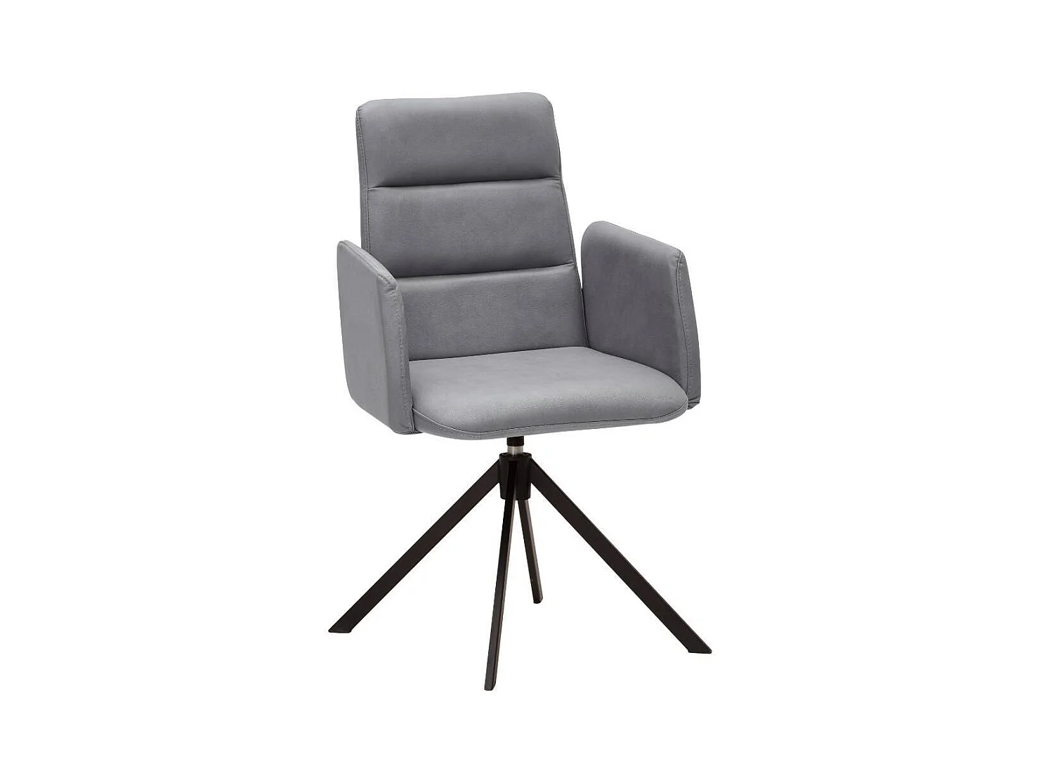 Polsterstuhl Esszimmer Küchenstuhl in Grau mit Gestell aus Metall