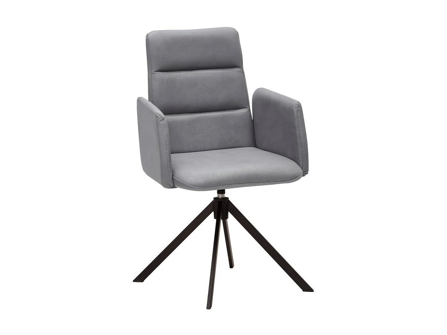 Polsterstuhl Esszimmer Küchenstuhl in Grau mit Gestell aus Metall