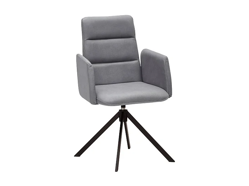 Polsterstuhl Esszimmer Küchenstuhl in Grau mit Gestell aus Metall