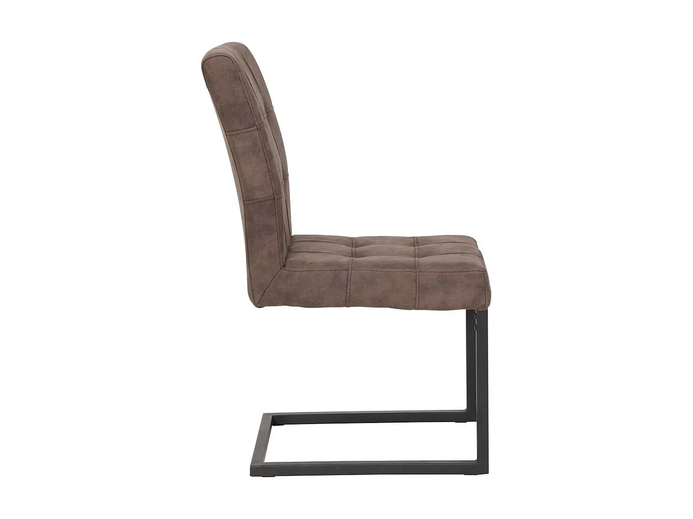 Schwingstuhl in Braun Microfaser Stahl (2er Set)