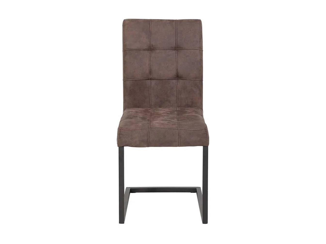 Schwingstuhl in Braun Microfaser Stahl (2er Set)