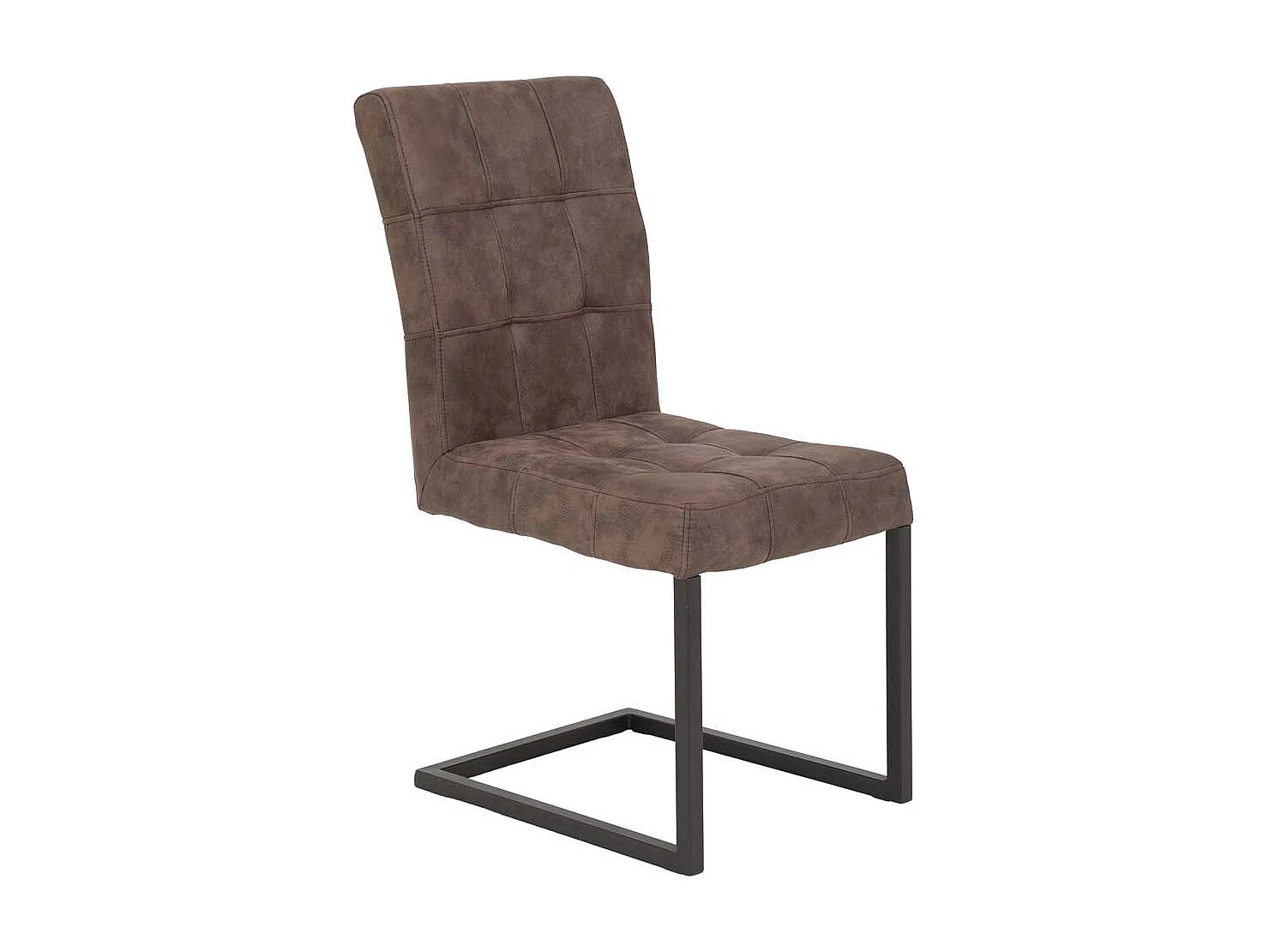 Schwingstuhl in Braun Microfaser Stahl (2er Set)