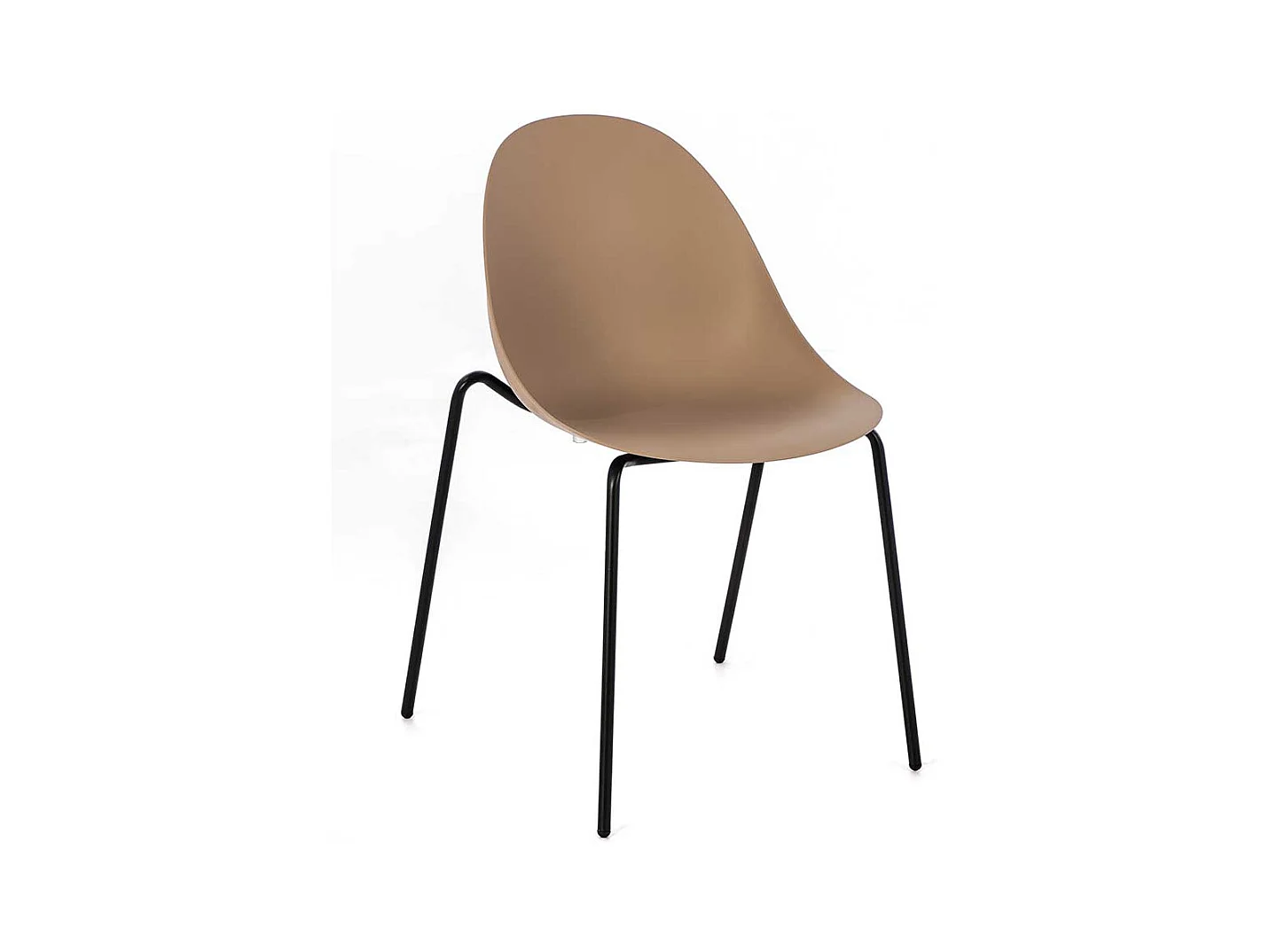 Esstisch St�hle in Hellbraun und Schwarz Kunststoff (4er Set)