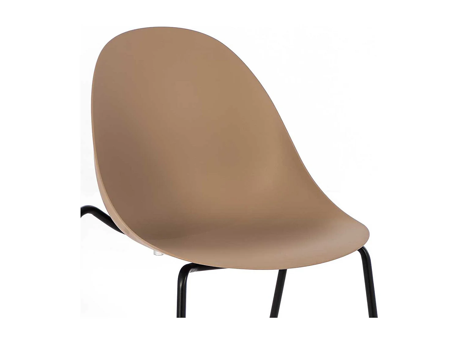 Esstisch Stühle in Hellbraun und Schwarz Kunststoff (4er Set)