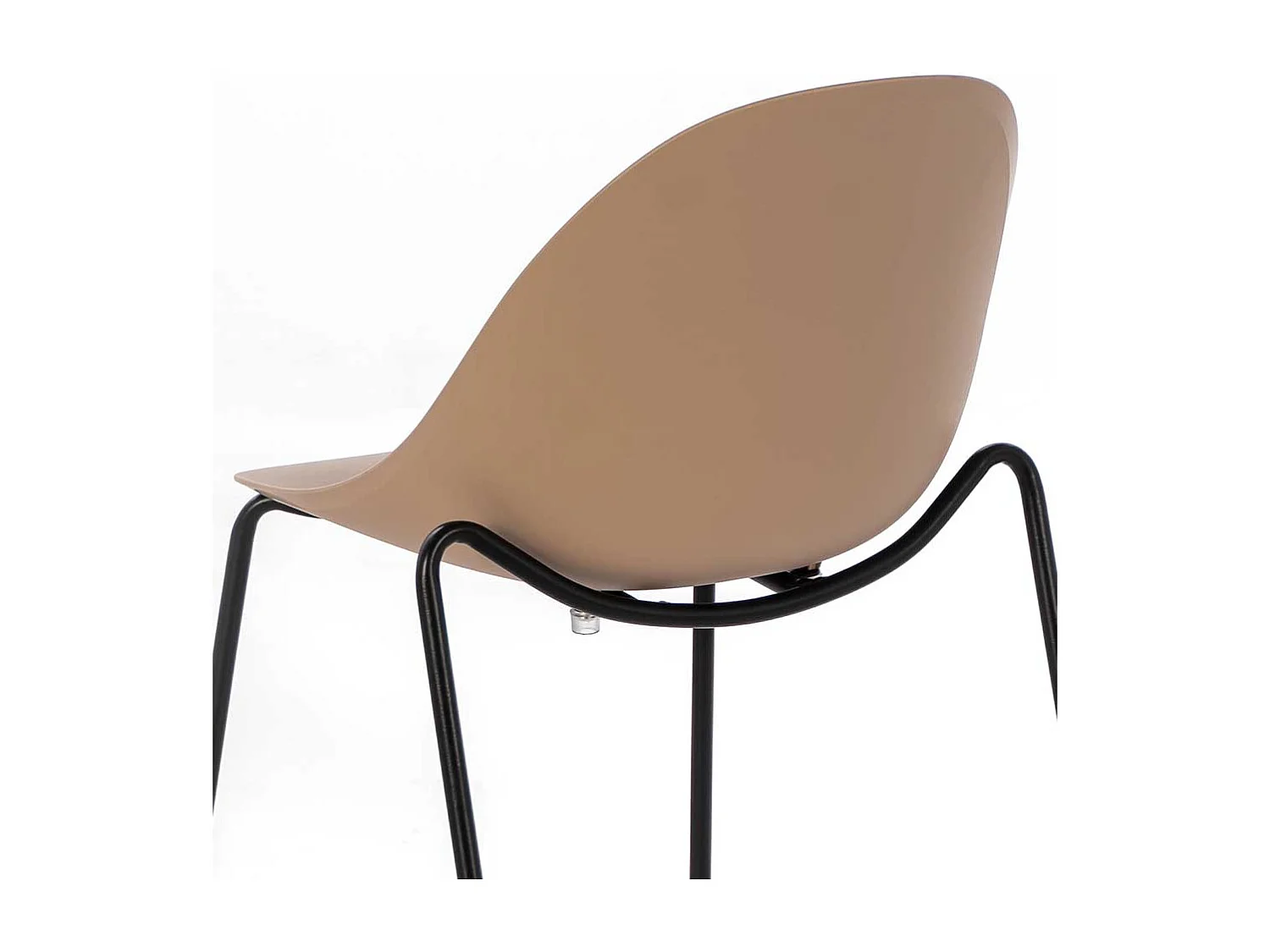 Esstisch Stühle in Hellbraun und Schwarz Kunststoff (4er Set)