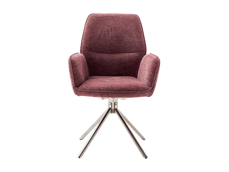 Esstisch Stühle drehbar in Altrosa Gestell aus Metall (2er Set)