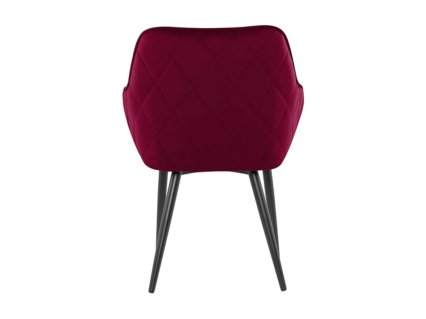 Dunkelroter Samt Stuhl mit Armlehnen außen gesteppt