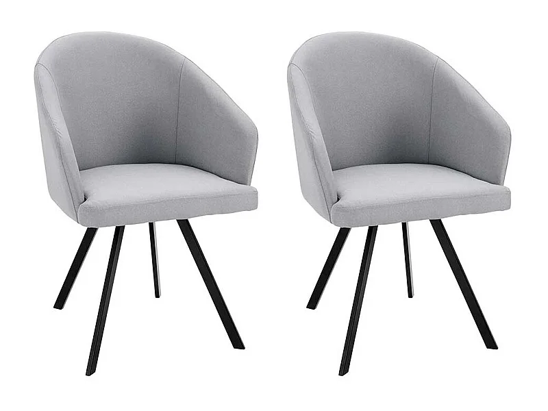 Cocktail Esszimmerstühle in Grau und Schwarz Armlehnen (2er Set)