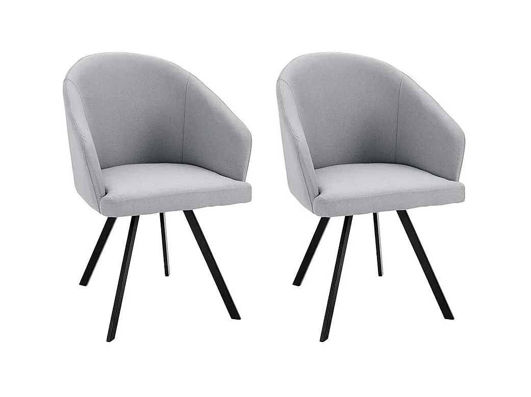 Cocktail Esszimmerstühle in Grau und Schwarz Armlehnen (2er Set)