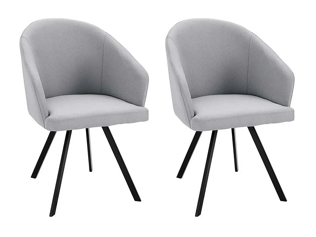 Cocktail Esszimmerstühle in Grau und Schwarz Armlehnen (2er Set)