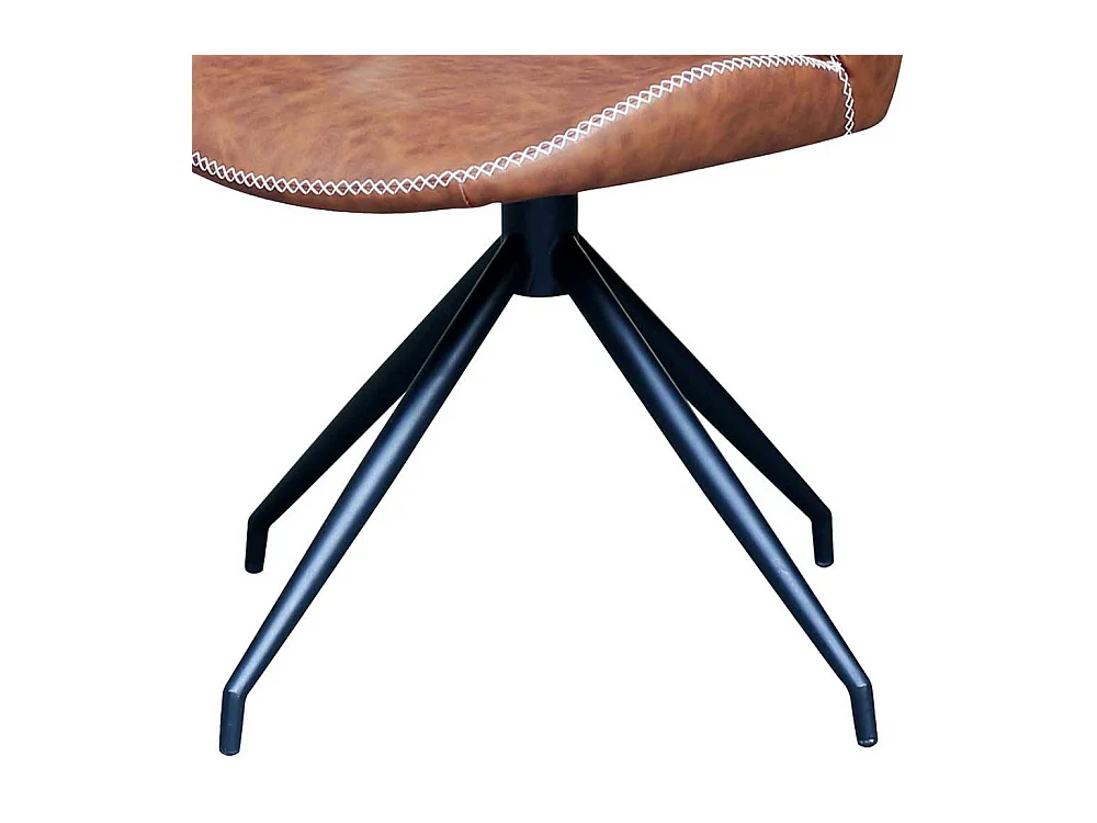 Kunstleder Drehstühle in Cognac Braun Gestell aus Metall (2er Set)