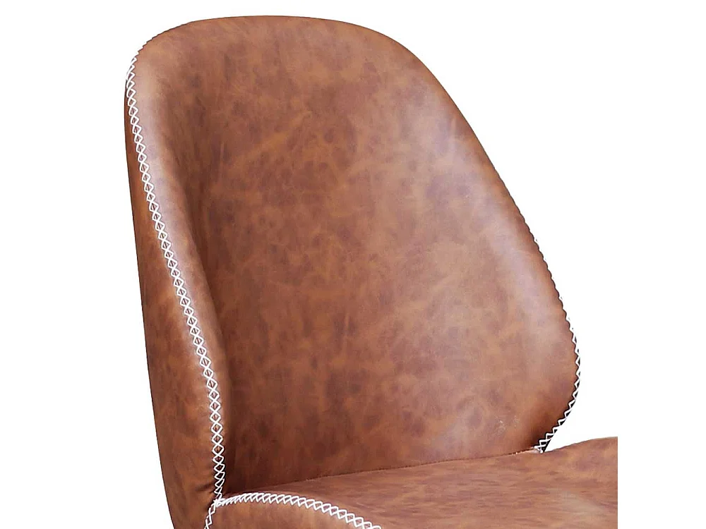 Kunstleder Drehstühle in Cognac Braun Gestell aus Metall (2er Set)