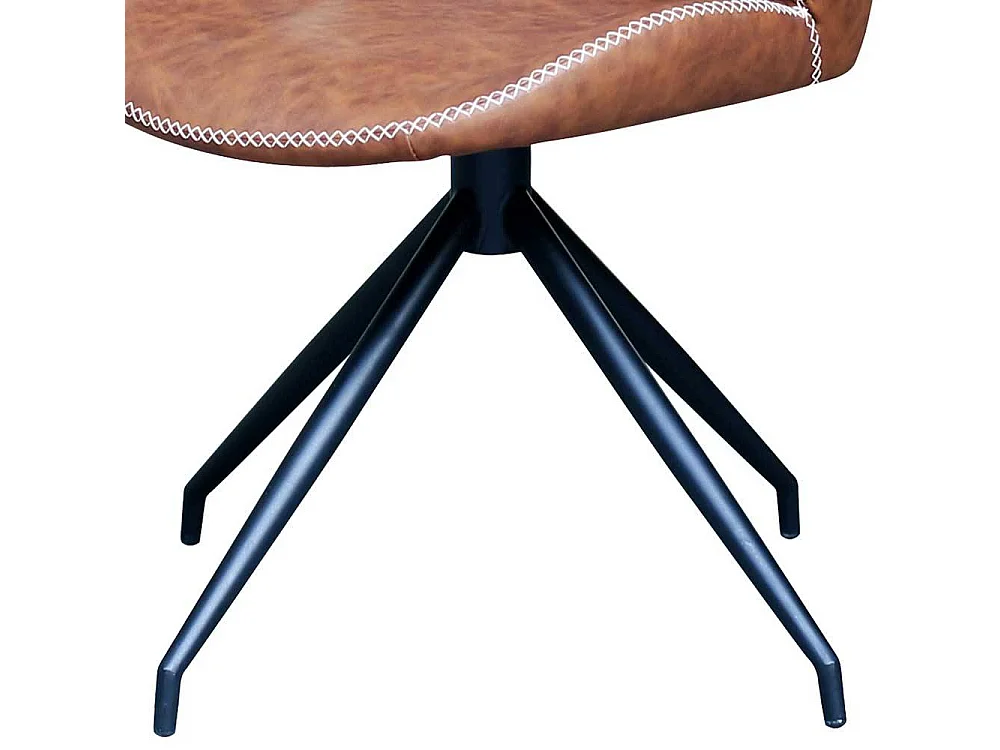 Kunstleder Drehstühle in Cognac Braun Gestell aus Metall (2er Set)