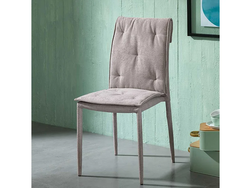 St�hle in Hellgrau Microfaser Metallgestell (4er Set)