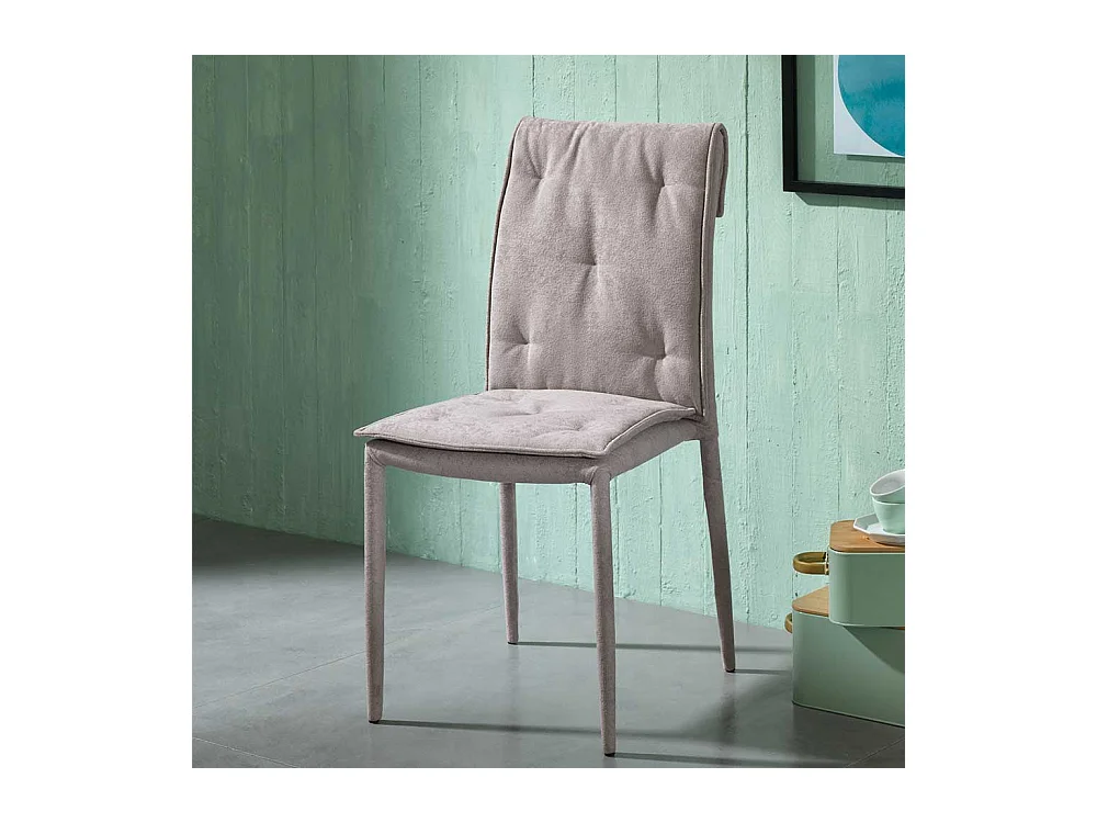 St�hle in Hellgrau Microfaser Metallgestell (4er Set)