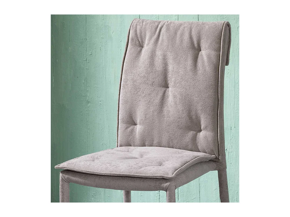 St�hle in Hellgrau Microfaser Metallgestell (4er Set)