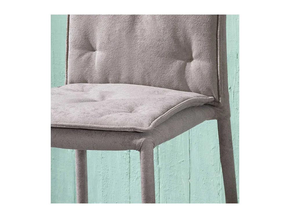 St�hle in Hellgrau Microfaser Metallgestell (4er Set)